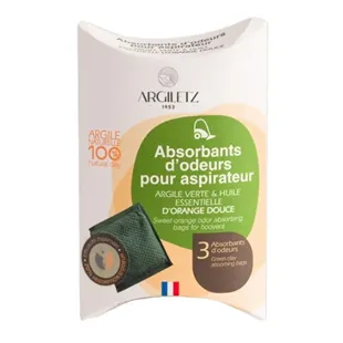 Argiletz Sachetto Assorbente di Odori Aspirapolvere Arancia Dolce x 3