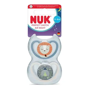 Nuk Space Night Ciuccio Fisiologico Blu Grigio +0m Lotto di 2