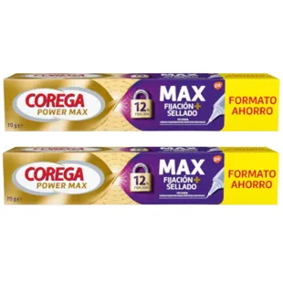 Corega Power Max Fijación + Sellado sin Sabor 2x70 gr