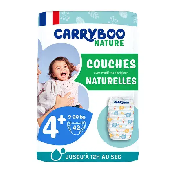 Carryboo Nature Couches Naturelles et Chou Taille 4+ (9-20kg), x42