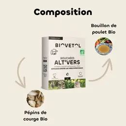 Biovetol - Alimentaire Bien-Être - Bouhées Alt'vers Petit Chat Bio - 7 bouchées