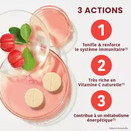 Santarome Bio - Acérola Bio 1000 - Vitamine C naturelle - 60 comprimés à croquer