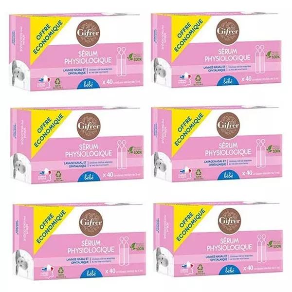 Gifrer Sérum Physiologique 40 unidoses x 5ml Lot de 6 