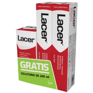 Lacer Pasta Dentífrica Anticáries 2x125 ml + Enxaguante Bucal GRÁTIS 200 ml