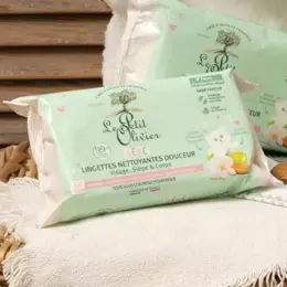 Le Petit Olivier - Lingettes Nettoyantes Douceur - Bébé - Dès La Naissance - x56