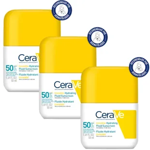 CeraVe Invisible Moisturizing Protective Fluid SPF50 3x50 ml