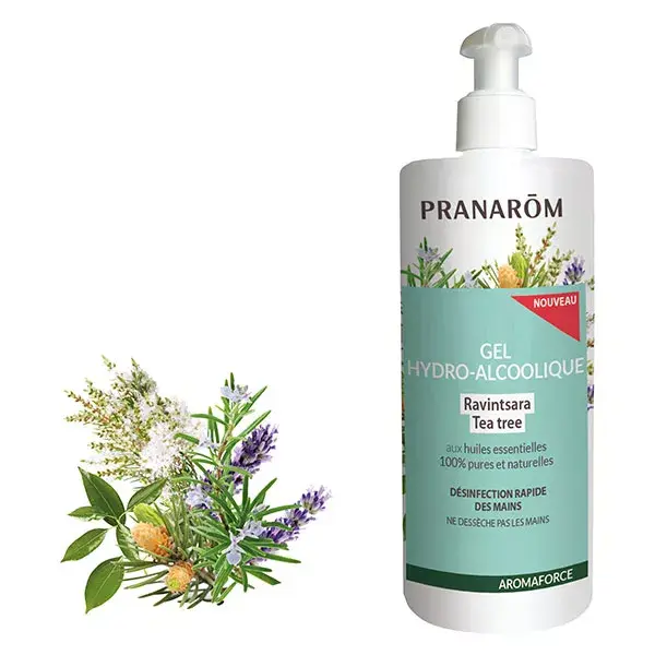 Pranarom Aromaforce Gel-Hydro Alcoolique Ravintsara Tea Tree 500ml
