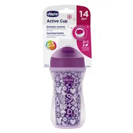 Chicco Repas Tasse Bord Rigide et Paroi Isolante Active +14m Rose