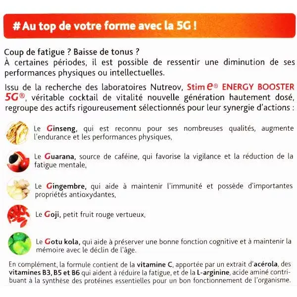 Nutreov Physcience Stim E Energy Booster 5G 20 ampoules + 10 Offertes