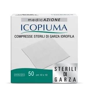 Icopiuma Compresse Sterili di Garza Idrofila 10x10 cm 50 Pezzi