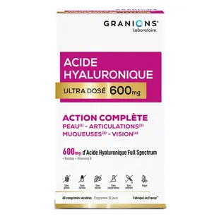 Granions Acido Ialuronico 600 mg - Biotina, Niacinamide, Vitamina B - Antirughe