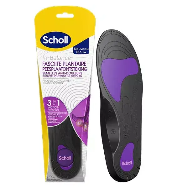 Scholl Semelles Anti-Douleurs Fasciite Plantaire Taille S Pointure 37-39.5