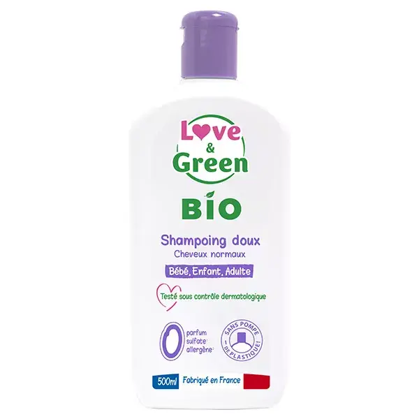 Love & Green Hygiène et Soin Shampoing Doux Bio 500ml