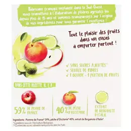 Vitabio Les Fruitées Gourde Pomme Pêche Bergamote Bio Lot de 4 x 120g