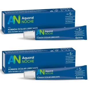 Aquoral Pomada Olho Seco Noturno 2x5 gr