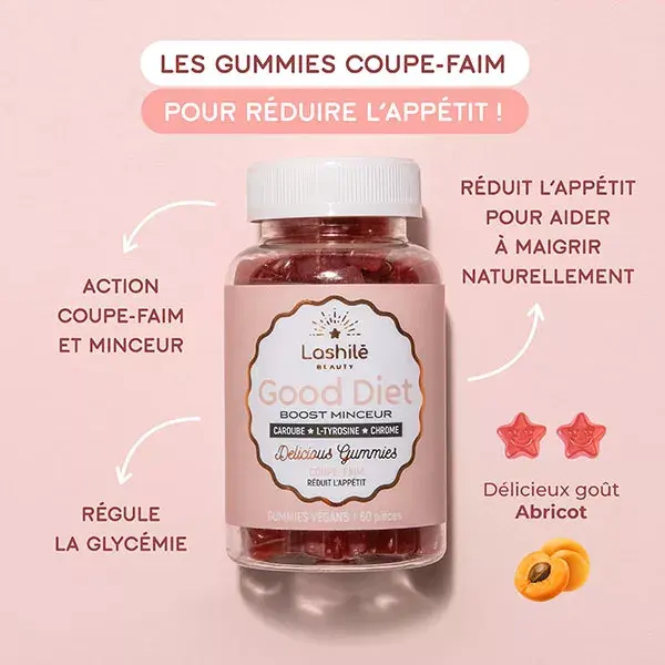 Lashilé Beauty Good Diet Boost Minceur Coupe-Faim Anti-Fringales 60 gummies