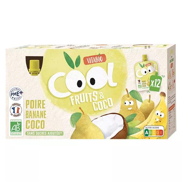 Vitabio Cool Fruits Leche de Coco Ecológica Pera Plátano Botellas 12 x 85g