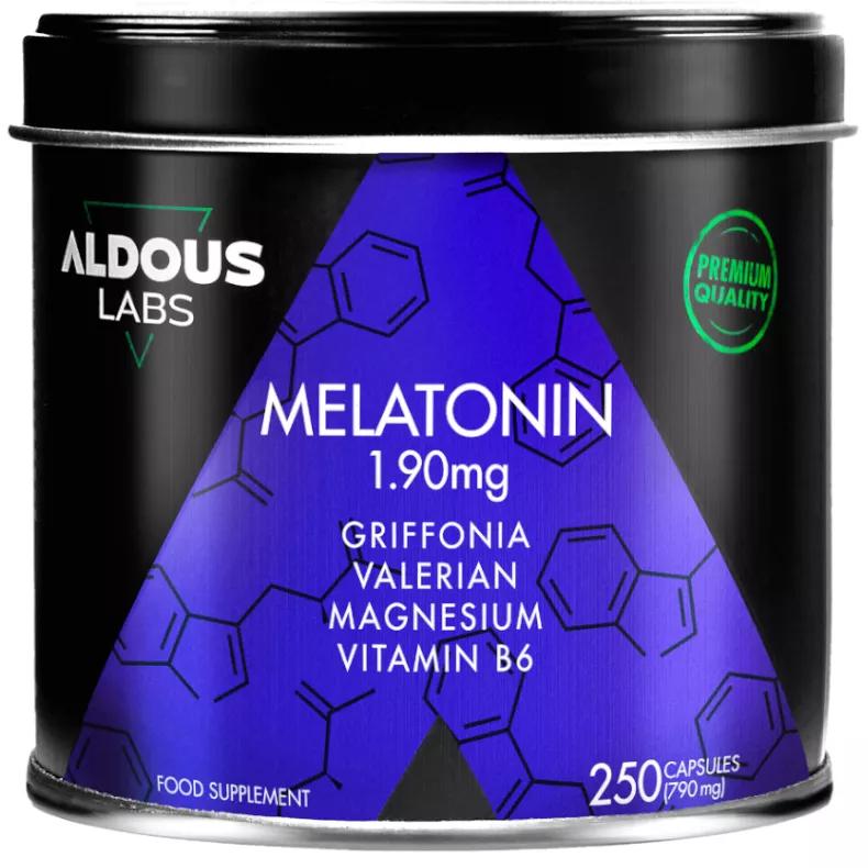 Aldous Labs Melatonina com Magnésio, Griffonia, Valeriana e Vitamina B6 250 Cápsulas