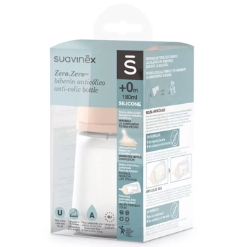 Suavinex Tetina de silicona ultra-suave para Biberón anticólico ZERØ.ZERØ™  apta para lactancia mixta