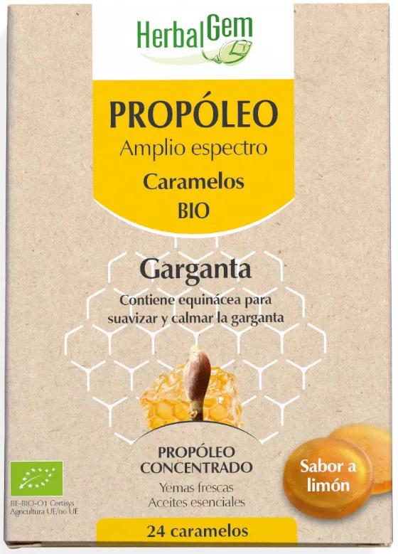 HerbalGem Propolis Biologische Citroenkeelsnoepjes 24 eenheden