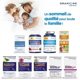 GRANIONS - Gummies Melatonine Sommeil 1,9 mg - Sans Sucres - FORMAT 2 MOIS