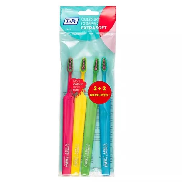 TePe Select Cepillo de Dientes Compacto Extra Suave Pack de 4