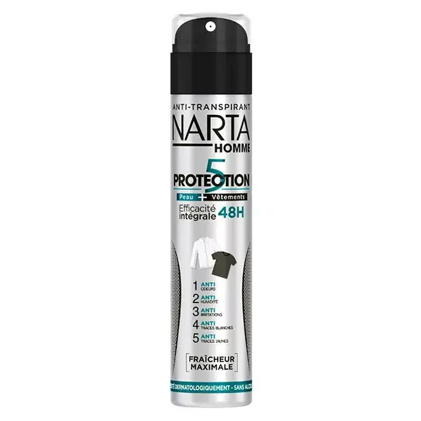 Narta Homme Protection 5 Déodorant Spray Anti-Transpirant 5-en-1 48h 200ml
