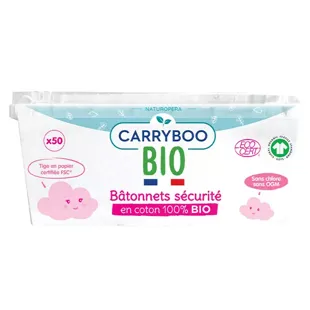 Carryboo Cotton Fioc Sécurité Bio 50 bastoncini