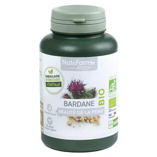 Nat & Form Organic Burdock 200 vegetarian capsules