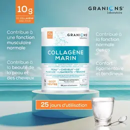 GRANIONS Collagene Marin Poudre - Goût Neutre - 258g - 25 jours