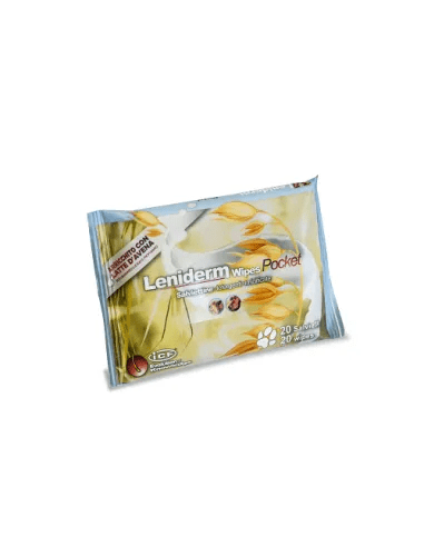 Leniderm Wipes Pocket Salviette Detergenti Cani e Gatti 20 Pezzi