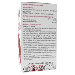 Arkopharma Arkogélules Levure de Riz Rouge Bio 120 gélules