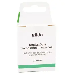 Atida Bucco-Dentaire Fil Dentaire Goût Menthe Charbon Actif 50m