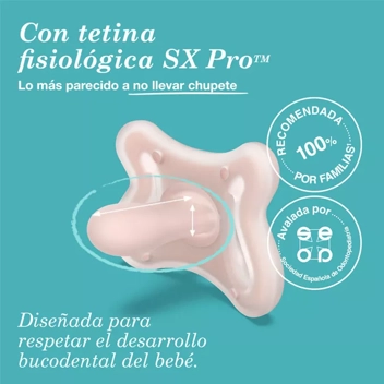  Suavinex Zero Zero - Chupete de silicona para bebé con pezón  fisiológico SX Pro (0-6M), 2 unidades, ligero : Bebés