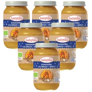 Babybio Good Night Jar Carrot, Pumpkin and Rice +6m 6x200 gr