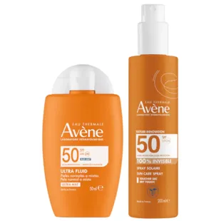 Avène Solar Invisible Fluid Ultra Mat SPF50+ 50 ml + Spray 200 ml