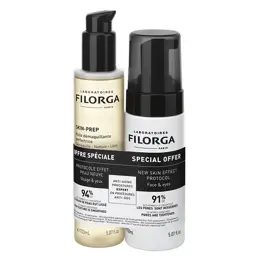 Filorga Duo Huile Démaquillante + Mousse Démaquillante Skin-Prep 2x150ml