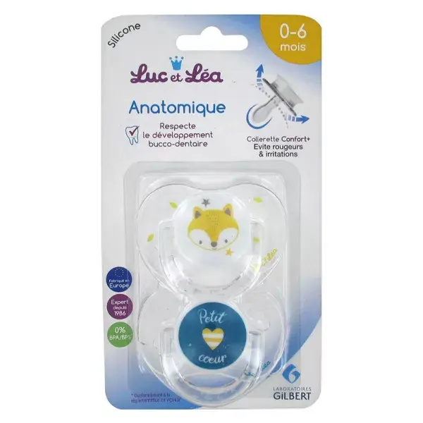 Luc et Léa Silicone Soother Limited Edition Fox Duo Small Heart 0-6 months