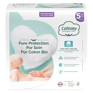 Cottony Pannolini Bébé 100% Cotone T5 11-25kg 24 Unità