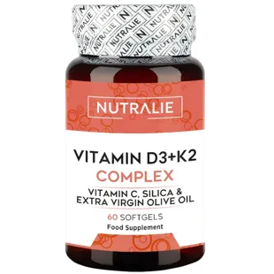 Nutralie Vitamina D3+K2 Complex 10000 UI con Vitamina C 60 Softgels 