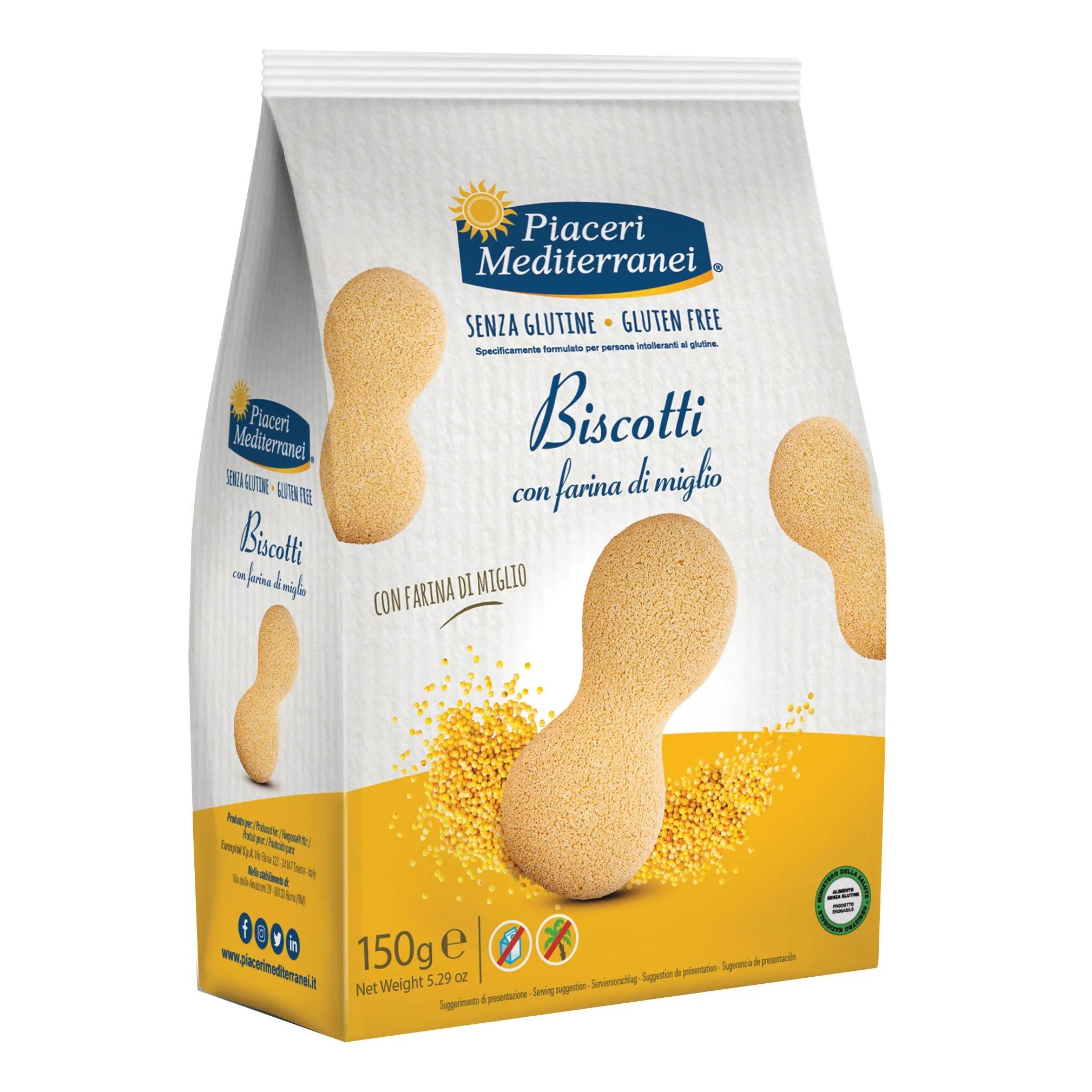 Piaceri Mediterranei Biscotti Con Farina di Miglio Senza Glutine 150 g