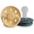 Frigg Moon Phase Pacifier Block Silicone Pale Daffodil/Slate +6m 2 units