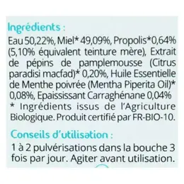 Propos' Nature Apithérapie Spray Buccal Propolis Miel Menthe Bio 20ml