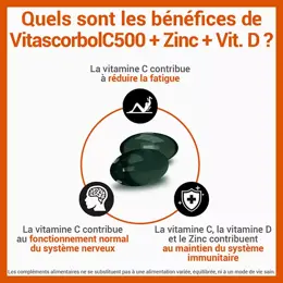 Vitascorbol C500 + Zinc + Vitamine D 30 capsules