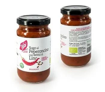 VeganOk Bibi' Sugo Al Peperoncino Con Semi Di Lino Biologico 190 g