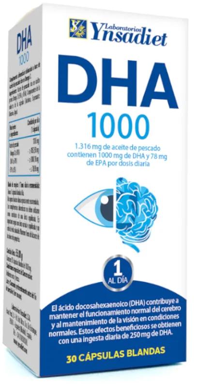 Ynsadiet DHA 1000mg Vision et Cerveau 30 Gélules