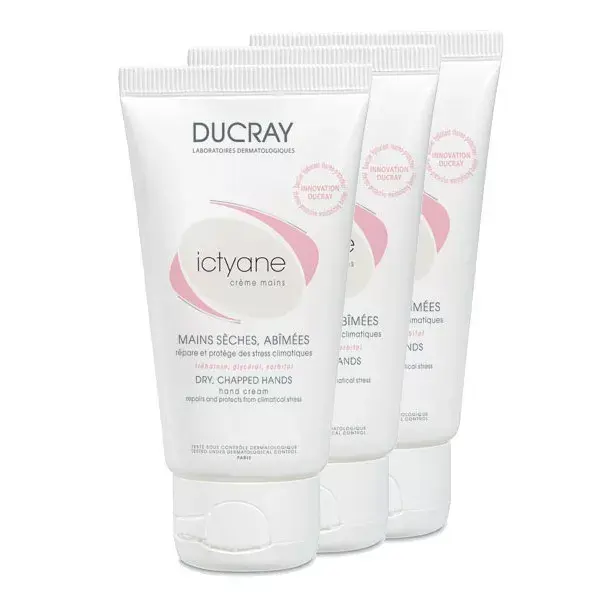 Ducray Ictyane Dry Chapped Hands Hand Cream 3 x 50ml