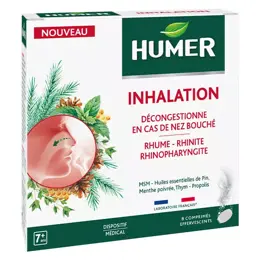 Humer Inhalation rhume et nez bouché dès 7 ans 8 comprimés effervescents