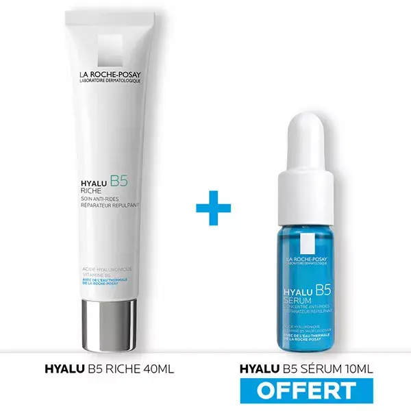 La Roche Posay Hyalu B5 Rich Anti-Wrinkle Repairing Care Set 40ml + Free Hyalu B5 Serum 10ml
