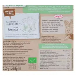 Babybio Desserts Végétaux Gourde Brassé Lait de Coco Kiwi Banane +6m Bio 4 x 85g